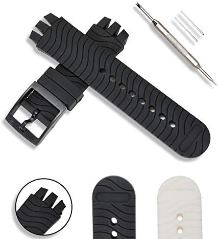 Waterproof Silicone Rubber Strap Cover with Accessories Set, Spring Bar Removal Tool, Watch Band, Non-Slip Surface, Replacement Wrist Watches, for Ladies and Men, Sport Face Skin 20mm