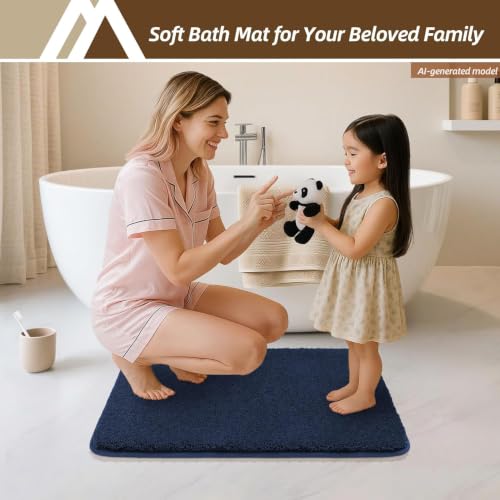 COSY HOMEER Extra Thick Bath Rugs for Bathroom Non Slip Bath Mat 24x36 Navy by COSY HOMEER - Used condition - Image 8