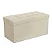 Produktbild SONGMICS Sitzbank mit Stauraum, Sitztruhe, Sitzhocker, Aufbewahrungsbox, Fußablage, faltbar, belastbar bis 300 kg, 80 L, 76 x 38 x 38 cm, Leinenimitat, beige LSF47BE