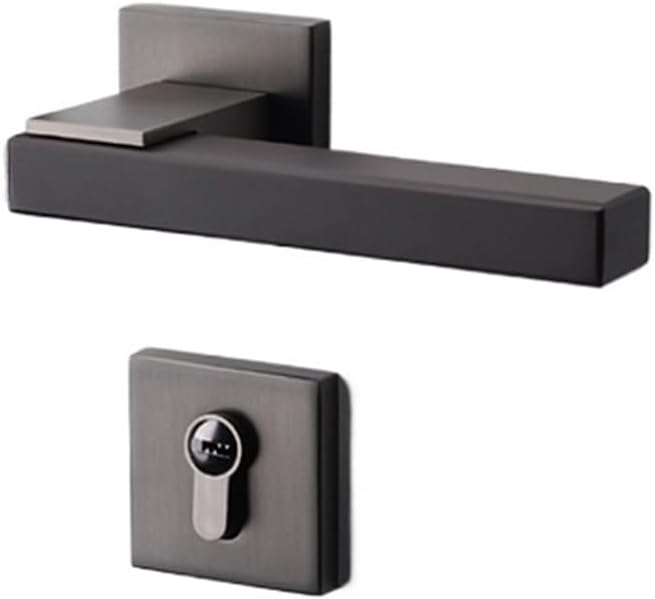 Chinese Door Lock Indoor Silent Bedroom Split Lock Wooden Door Room Door Lock Magnetic Suction Home Simple Wooden Door Handle(Model B Silent)