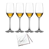 Riedel Bar Ouverture Tequila Glasses (4-Pack) with Large Microfiber Polishing Cloth Bundle (3 Items)