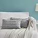 OMMATO Set di 2 Cotone Cuscino Copre Caso Striscia di Accento a Cuscino Miglior Decorativi Quadrato Cuscino Copre per Divano Letto Auto 30x50 cm，Grigio Chiaro