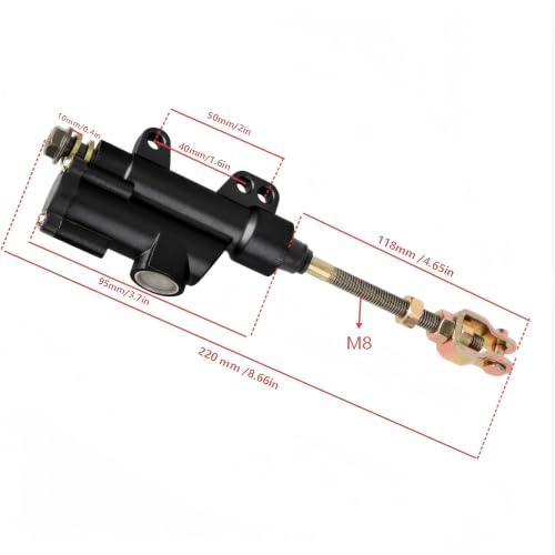 Mabutingti Hintere Hauptbremszylinder passend für Chinesische Dirt Pit Bikes Sunl Pitster Thumpstar 110 125 140cc (SCHWARZ)