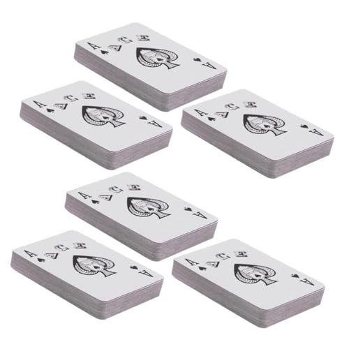 BESPORTBLE 6 Sätze Miniatur Pokerkarten Spielkarten Reise Kartenspiel Kunststoffbox Kompakt für Puppenhaus Dekoration Familie Outdoor Spaß
