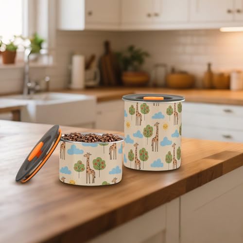 Contenedor hermético de acero inoxidable beige con diseño infantil para café 900ml miniatura 6