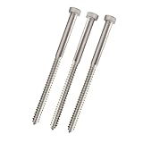 Conquest 1/2' x 8' Lag Bolts, 316 Stainless Steel, Coarse Threads Hex Head, Corrosion-Resistant for Outdoor, Wood, and Structural Projects (10 Pack)