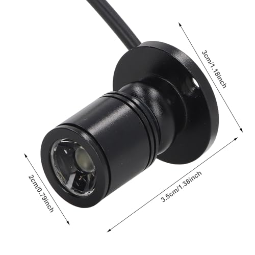 Moncer 2PCS Mini LED Spot Lights, 5V 6000K Under Cabinet Lights, USB Dimmable Mini Spotlights with 6.6ft Cable for Showcase Jewelry Cabinet Porch - Thumbnail 3