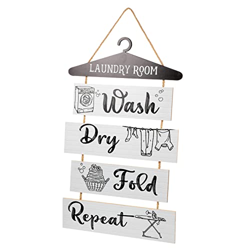 PRETYZOOM Schild Für Waschküche Dekoratives Holzschild Zum Aufhängen Wandkunst Für Wäsche Hängendes Dekor Für Innen Und Außen Rustikaler Landhausstil Accessoire Für Waschküche