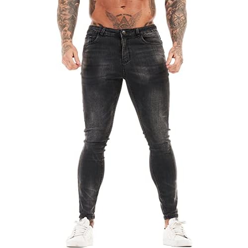 GINGTTO Mens Skinny Jeans Stretch Denim Jeans for Men Black 120 28W x 30L