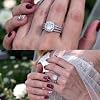 CEJUG 18k White Gold Plated Wedding Ring Sets for Him and Her Womens Mens Titanium Stainless Steel Bands 2Ct Cz Couple Rings