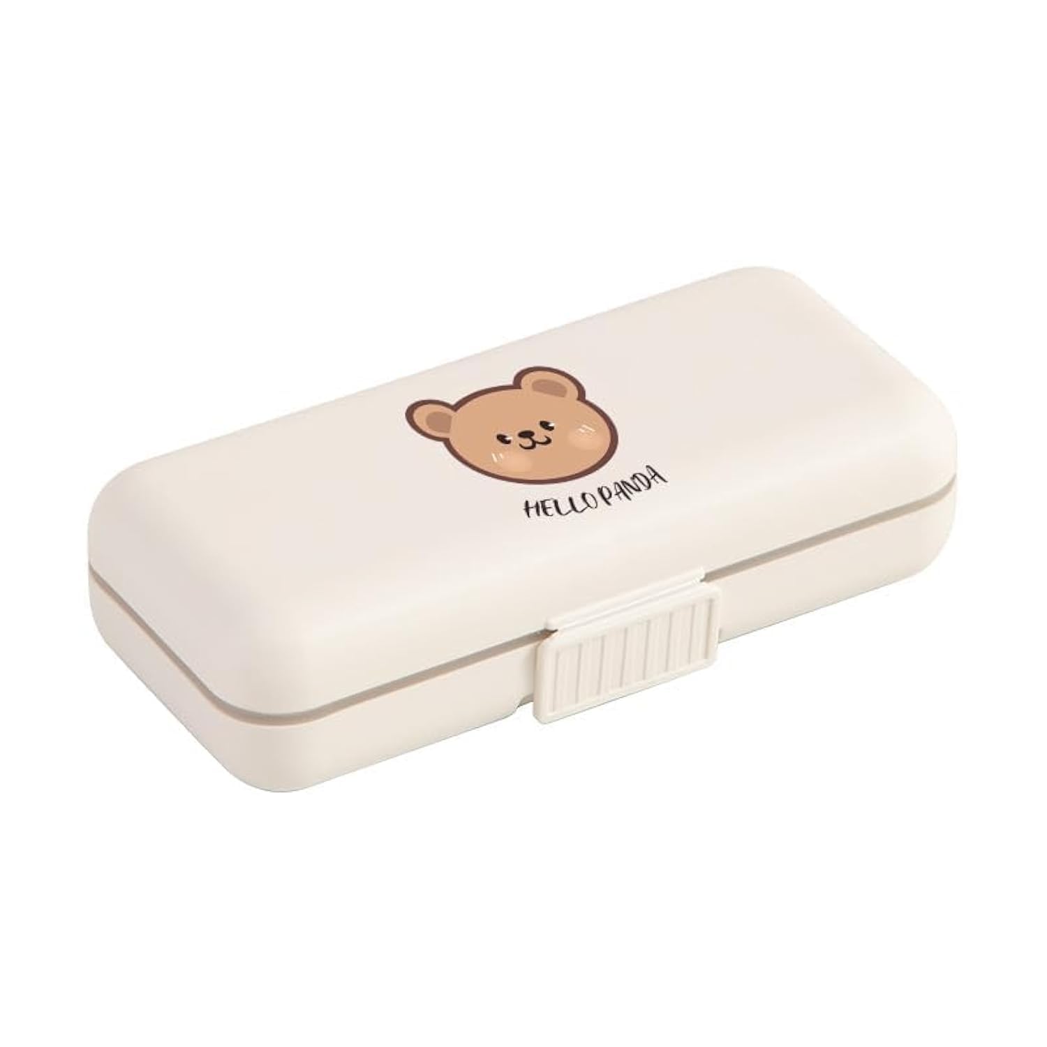 Efacemer 2-in-1 Portable Pill Organizer and Cutter, 8 Compartments Portable Daily Case Pill Box,Compact Medicine and Supplement Case (White)