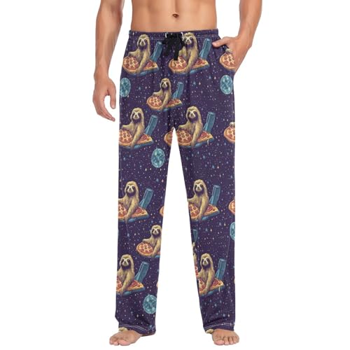 Cute Baby Sloths Sleeping Pajama Pants Blue Red Christmas Ball Men's Pajama Bottoms Lounge Sleepwear PJs Sleep Pants M3
