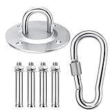 Deckenhaken Hängesessel, Edelstahl Halterung, für Liebesschaukel, Hängelampe, Hängematte, Boxsack, Silber