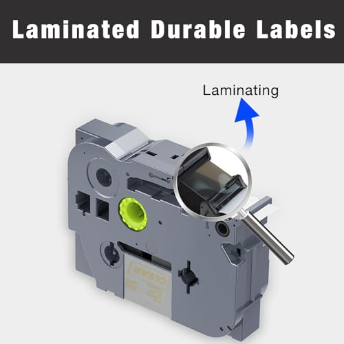 BROVACS 1 Packung Gold auf Transparent Laminiertes Etikettenband Kompatibel mit Brother P-Touch Etikettendrucker TZ 134 TZe 134 12mm 1/2 OPA4134