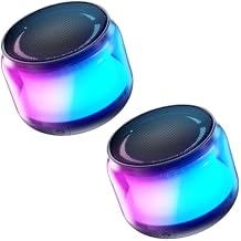 LENRUE Portable Bluetooth Speakers with Colorful Lights, Loud Sound, Small Bluetooth Speaker with Wireless Stereo Pairing, Mini Gifts for Kids, Teen, Girls, Boys, Women2 Units