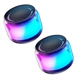 LENRUE Portable Bluetooth Speakers with Colorful Lights, Loud Sound, Small Bluetooth Speaker with Wireless Stereo Pairing, Mini Gifts for Kids, Teen, Girls, Boys, Women(2 Units)
