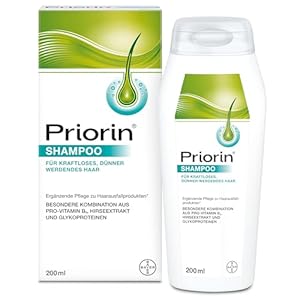 Priorin Shampoo – Haarshampoo zur Stärkung der Haare – ergänzende Pflege für kraftloses, dünner werdendes Haar – paraben- und farbstoffrei – 1 x 200 ml