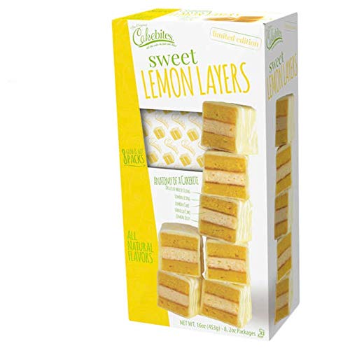 The Original Cakebites by Cookies United, Grab-and-Go Bite-Sized Snack, Sweet Lemon Layers, 8 Pack of 3 Cookies
