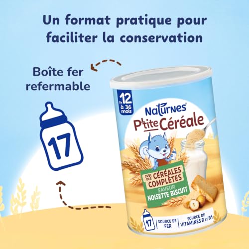 NaturNes - P’tite Céréale Noisette Biscuit 6 Mois Boite en Métal 1 x 415g – vue 6