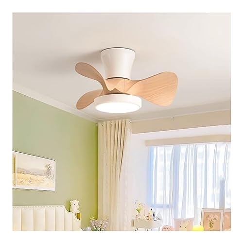 Plafon techo , Lámparas de araña Pequeño ventilador de techo con luz y control remoto Silencioso 6 velocidades DC M-INI Dormitorio infantil LED Reversible Regulable Ventilador de techo Moderno Silenci