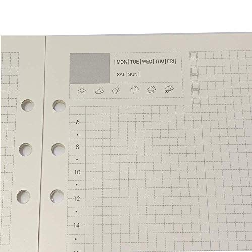 A5 Daily Planner Refill, 6 Ring Binder Inserts, A5 Binder Inner Page, Diary Binder Refills, A5 Spiral Notebook Refill, For Filofax Gucci Lv Agenda Planner Harphia(A5 5.59 X 8.27'',Daily) #TOP7