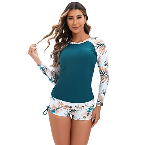 Costume de natation femme XL vert foncé | Rash guard à manches longues