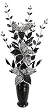 Robuste Farbe Schwarz und Weiß Künstliche Blumen Mit Schwarz Vase, Wohnaccessoires & Deko Geeignet für Bad, Schlafzimmer Oder Küche, 80cm groß