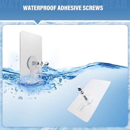 Image of Adhesive Hooks for Wall (13lb Max), Screw Free Wall Hangers without Nails for Photos Frames, Shelf Utility Waterproof and Oil Resistant Hooks for Decorations and Bathroom Kitchen Racks -10 Pack (14mm)