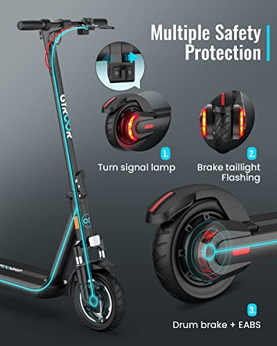 Gyroor Electric Scooter Adults With Dual Shock Absorbers Up To 31 Miles 18.6Mph,Turn Signal 500W Motor Nfc Safety Lock,Ip67 Core Components Waterproof Foldable Scooter Electric For Adults #TOP4