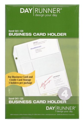 Day Runner Top-Loading Business Card Holder, Clear, 5.5 x 8.5 Inches (041-120)