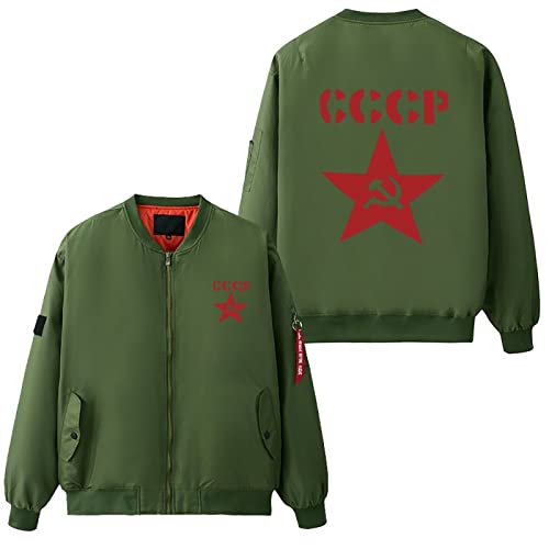 Flag Soviet Union USSR Hammer and Sickle Men's Bomber Jacket Thicken Windbreakers Softshell Jacket Outdoor Coat2