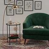 ZEXVIDA Tempered Glass Side Table with Storage Shelf for Small Spaces,16.15" 2 Tier Round Glass End Table, Small Round Side Table for Living Room, Bedside Table Nightstands for Bedroom (Black) - Image 8