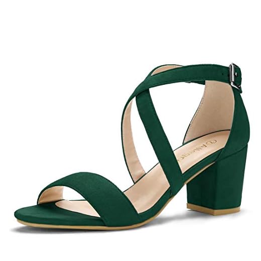 Allegra K Women's Crisscross Ankle Strap Block Heel Green Sandals - 9 M US