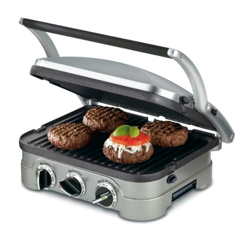 Cuisinart Panini Press, Stainless Steel Griddler, Sandwich Maker & More, 5-IN-1, GR-4NP1