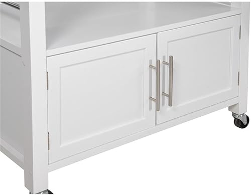 Miniatura 9 de Riverbay Furniture Carrito de isla de cocina con tapa de granito de madera de pino con amplio almacenamiento en blanco