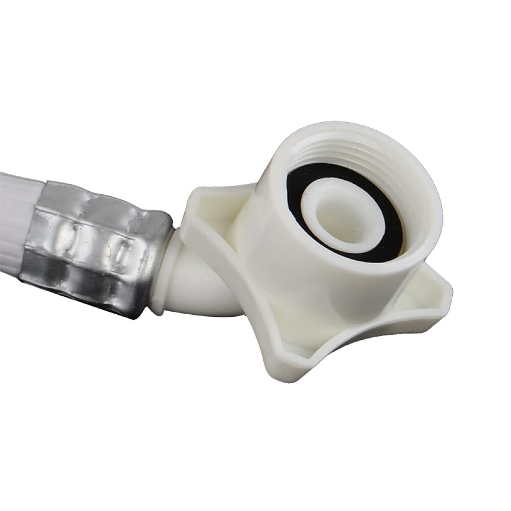Lavadora Manguera de entrada de agua flexible Tubería, tubería de entrada de llenado de agua fría Manguera de alimentación 1/2 "recta y conexión de rosca de 3/4" Curva de 90 grados, 0.5-15m opcional