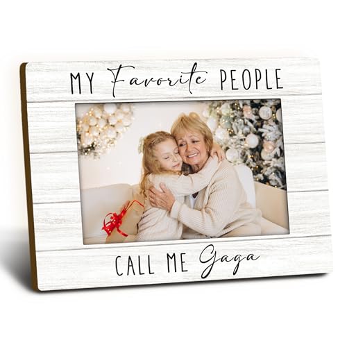 Foyoulame Gaga Gifts Picture Frame 4x6, Gagas Wooden Picture Frame, Christmas Mothers Day Birthday Gifts for Gagas Grandma from Grandkids, Call Me Gaga Decorative Photo Frames for Table Desk Decor