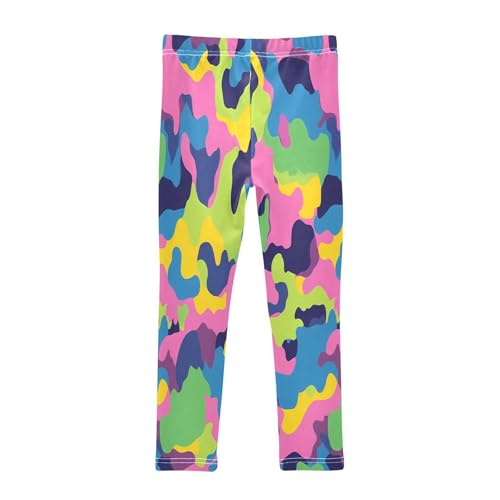 Rainbow Camouflage Girls Leggings Soft Stretch Workout Yoga Dance Pants for Kids Casual Tights2