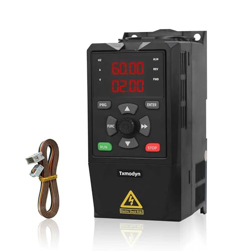 Txmodyn VFD 5.5KW 7.5HP 200-240V 1 Phase Input 3 Phase 0-400HZ Output 20A Variable Frequency Drive Inverter Controller Converter for Motor and Water Pump with Extension