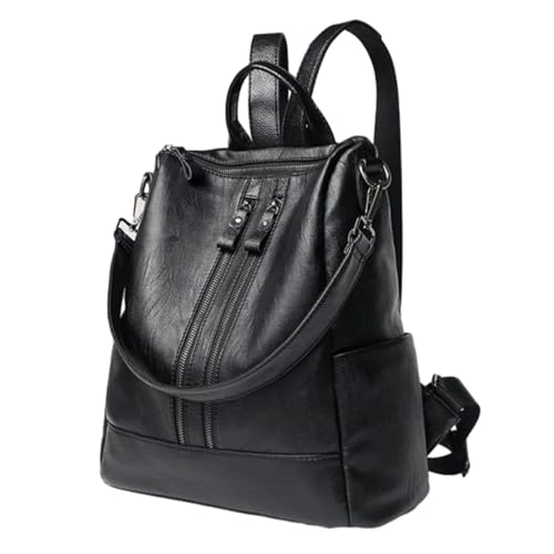 Mochila Femininas Bolsa De Viagem Escolar Faculdade Grande Capacidade Acompanha Uma Alça De Ombro Removível (Preto)