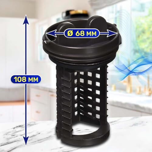 Flusensieb Waschmaschine für Ablaufpumpe 108 x Ø 68 mm mit dem Originalcode 383EER2001A 383EER2001F 5230EN3002A 5230EN3003A AGM75510601 für LG - Garantie 10 Jahre - MONTERAL