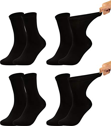 Vitasox Chaussettes de santé pour homme - Taille extra large sans caoutchouc - Chaussettes douces pour les veines, avec tige large pour éviter d’interrompre la circulation sanguine et de former des zones de pressions - Noir - 43-46 Cover