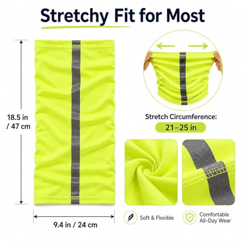 Image of SATINIOR 4 Pcs Neck Gaiter Face Mask for Men Reflective Face Cover Scarf Summer UV Sun Protection Balaclava Bandana for Work