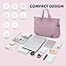 Laptop Tote Bag 15 Inch, Computer Shoulder Bag Large Work Tote Bag for Women, Laptop Carrying Case Stylish Handbag for Business Travel (Pinkish Purple)