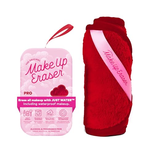 Image of The Original MakeUp Eraser PRO, Effortlessly Remove All Makeup Using Only Water, Including Waterproof Mascara, Eyeliner, Foundation, Lipstick, Sunscreen,and More! Love Red, 1ct.