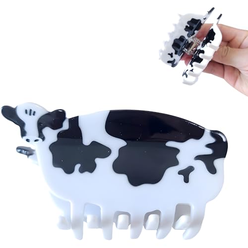 Generic Hair Clip, Cow Shape, Acetate Material, Hair Dairy Cow Claw Clip Accessories. (Cow), Clear