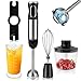 Dreamhigh® Frullatore a Immersione 4 in 1, 1000W con 12 Velocità Regolabili + TURBO e 2 Pulsanti, Minipimer con Frusta, Tritatutto 500ml e Misurino 700ml, per Zuppe, Pappe e Smoothie