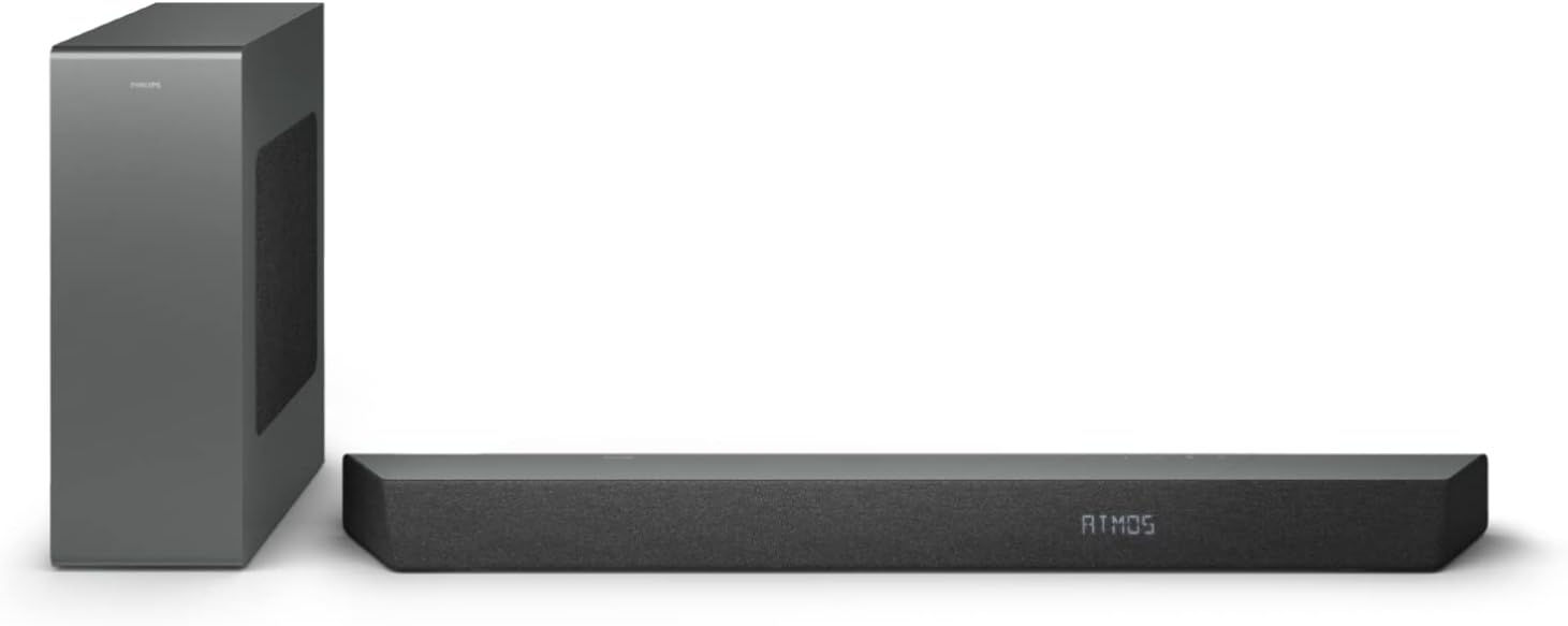 Barre De Son Philips 2.1 Avec Subwoofer Sans Fil - Dolby Digital, 520W, HDMI ARC, Design Ultra-Mince - Son Cinéma Pour TV