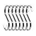 Produktbild SumDirect 10Pcs 10 cm flach S Form Chrom Finish schwere Edelstahl-Haken zum Aufhängen für Schal, Bekleidung, Geschirr, Geschirr, Pflanzen, Handtücher, Gartengeräte, Silber