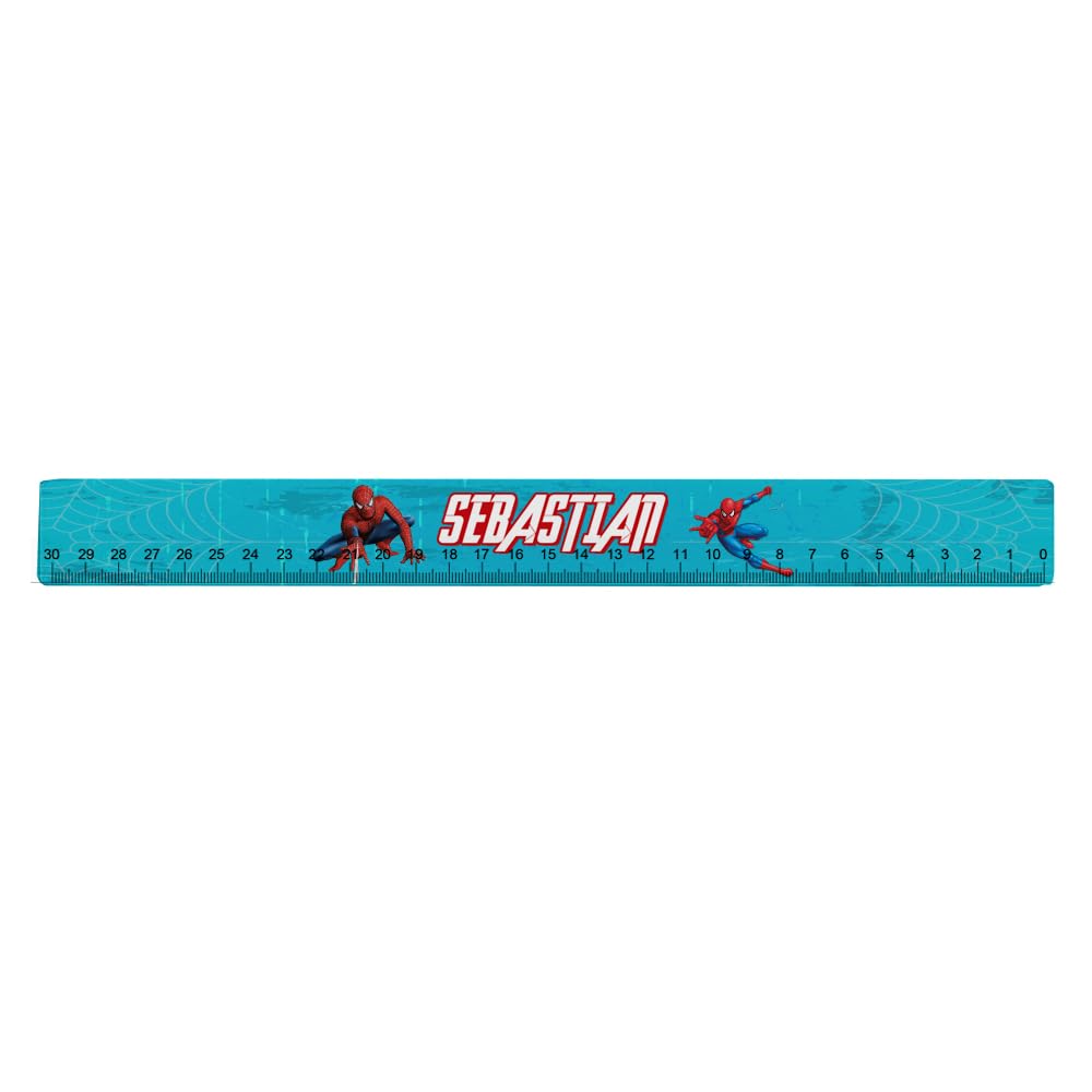 Personalised Superhero Ruler, Back To School, Metric Rulers with Centimeters, Straight Rulers for Students. (30 cm)